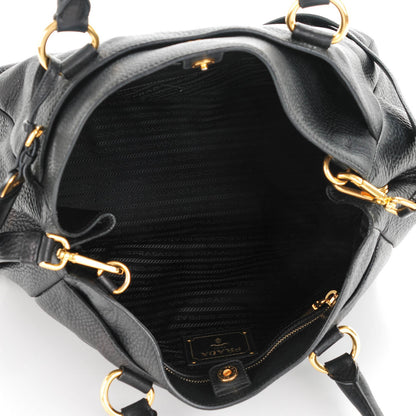 Prada Vitello Daino Tote Nero Black 5 of 8