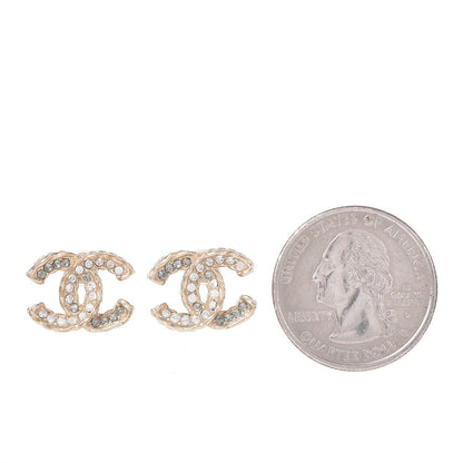 Chanel Crystal CC Earrings Light Gold 2 of 5
