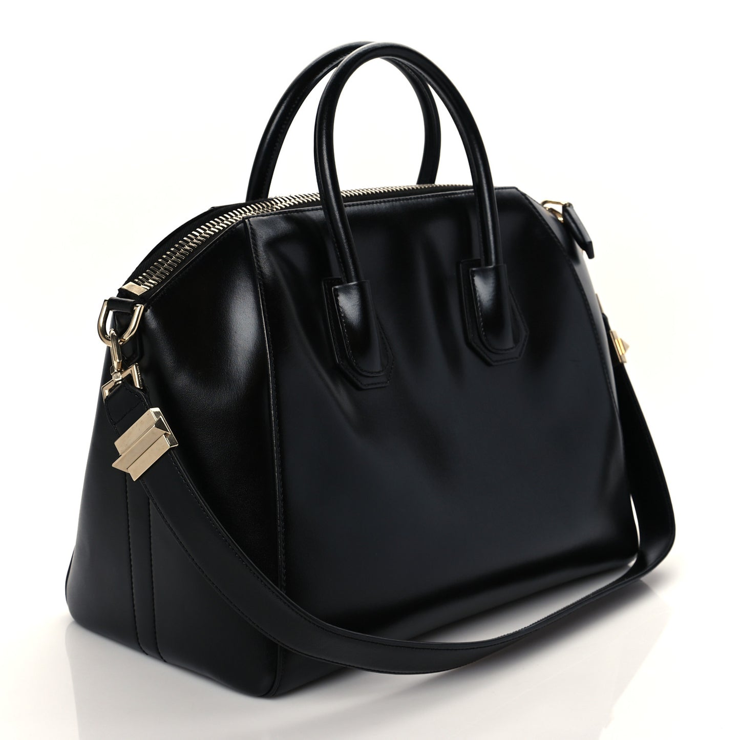 Shiny Lord Calfskin Medium Antigona Black