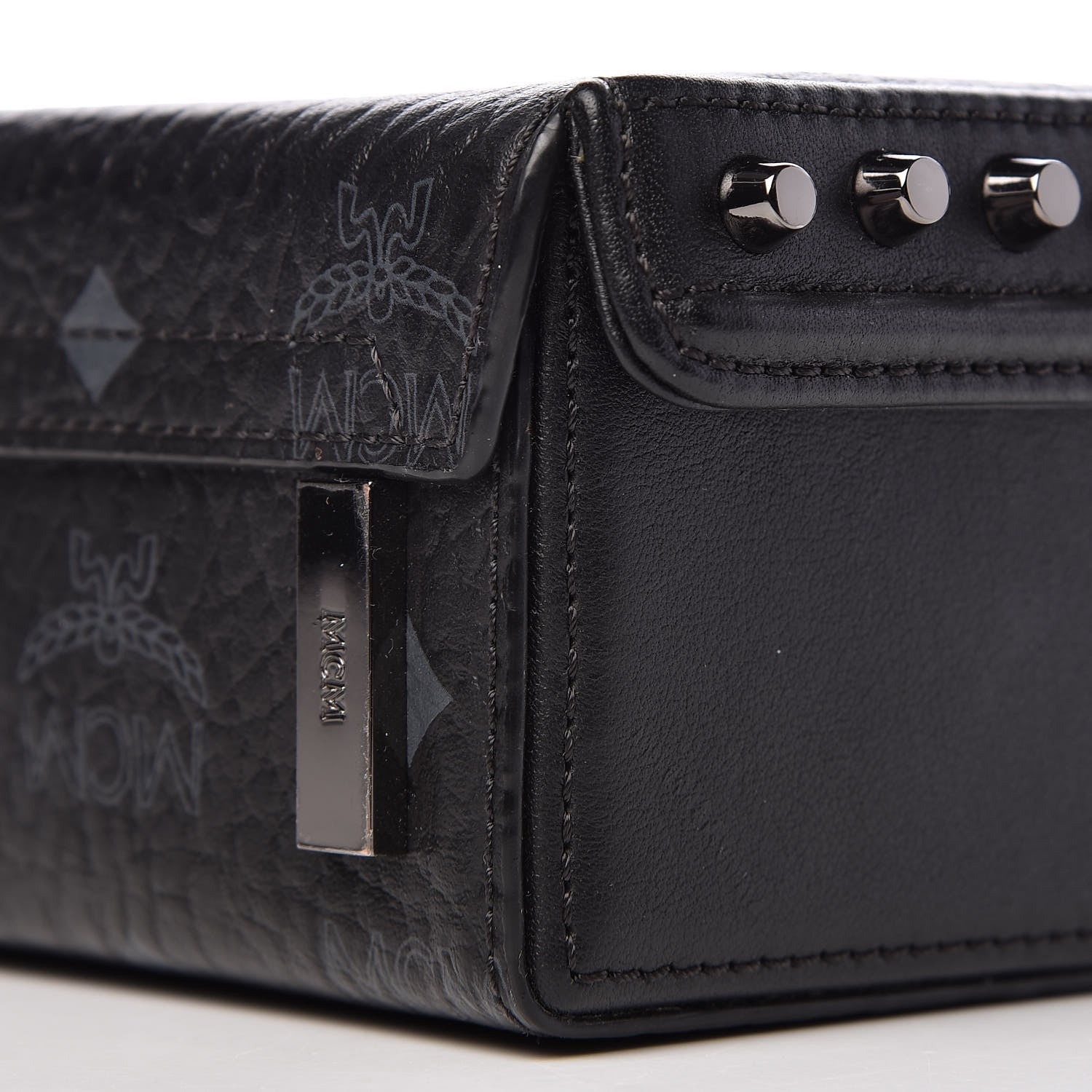 MCM Visetos Small Berlin Crossbody Black 9 of 10