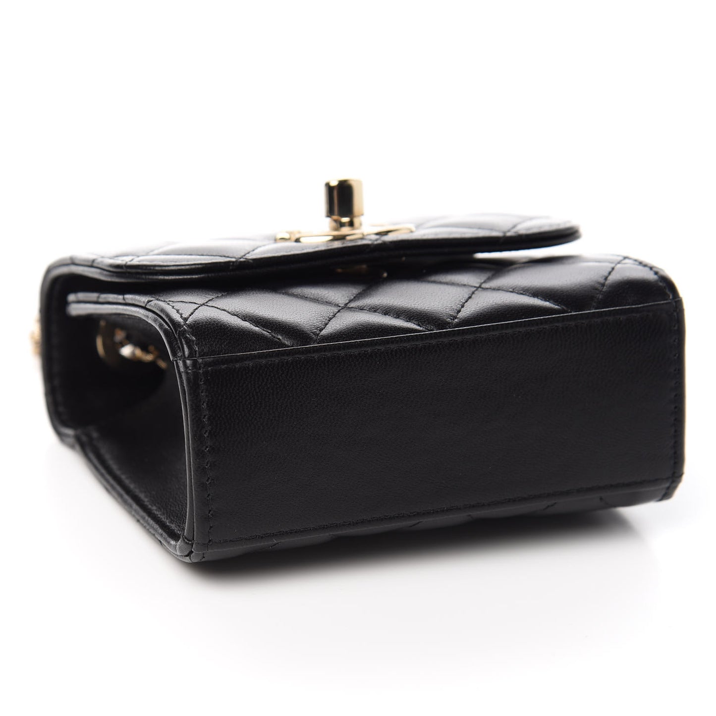 Lambskin Quilted Mini Trendy CC Chain Wallet Black