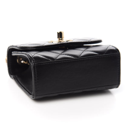 Chanel Lambskin Quilted Mini Trendy CC Chain Wallet Black 7 of 9