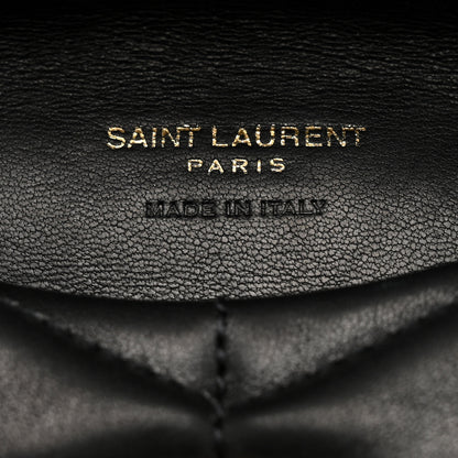 Saint Laurent Lambskin Monogram Loulou Puffer Pouch Clutch Black 6 of 9