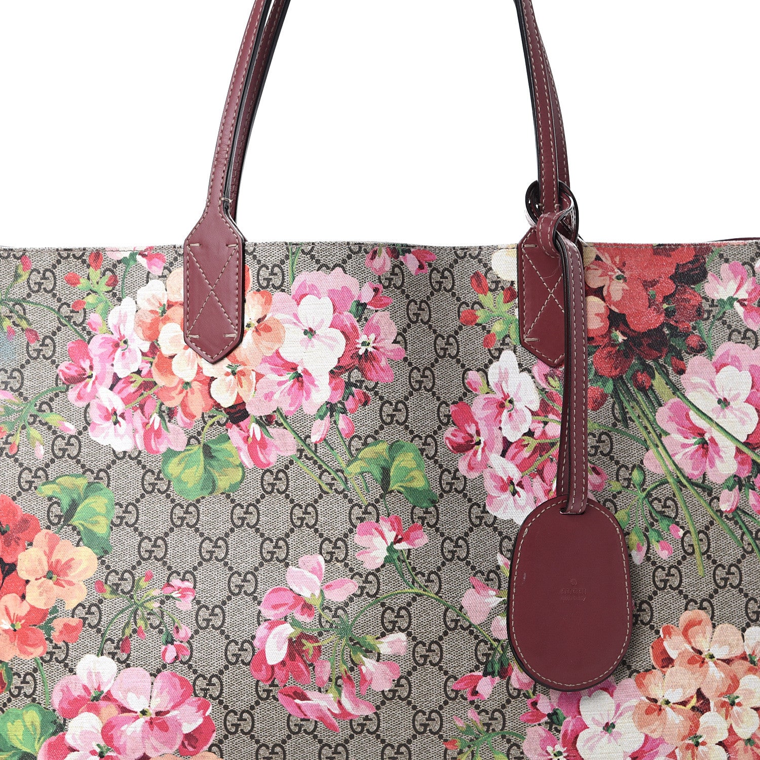 Gucci GG Supreme Monogram Blooms Medium Reversible Tote Beige Multicolor Dry Rose 10 of 22