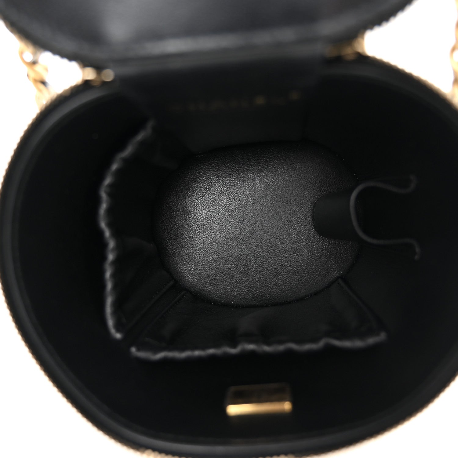 Chanel Lambskin Quilted Afternoon Tea Top Handle Vanity Case With Chain Black 5 of 12