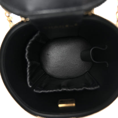 Chanel Lambskin Quilted Afternoon Tea Top Handle Vanity Case With Chain Black 5 of 12