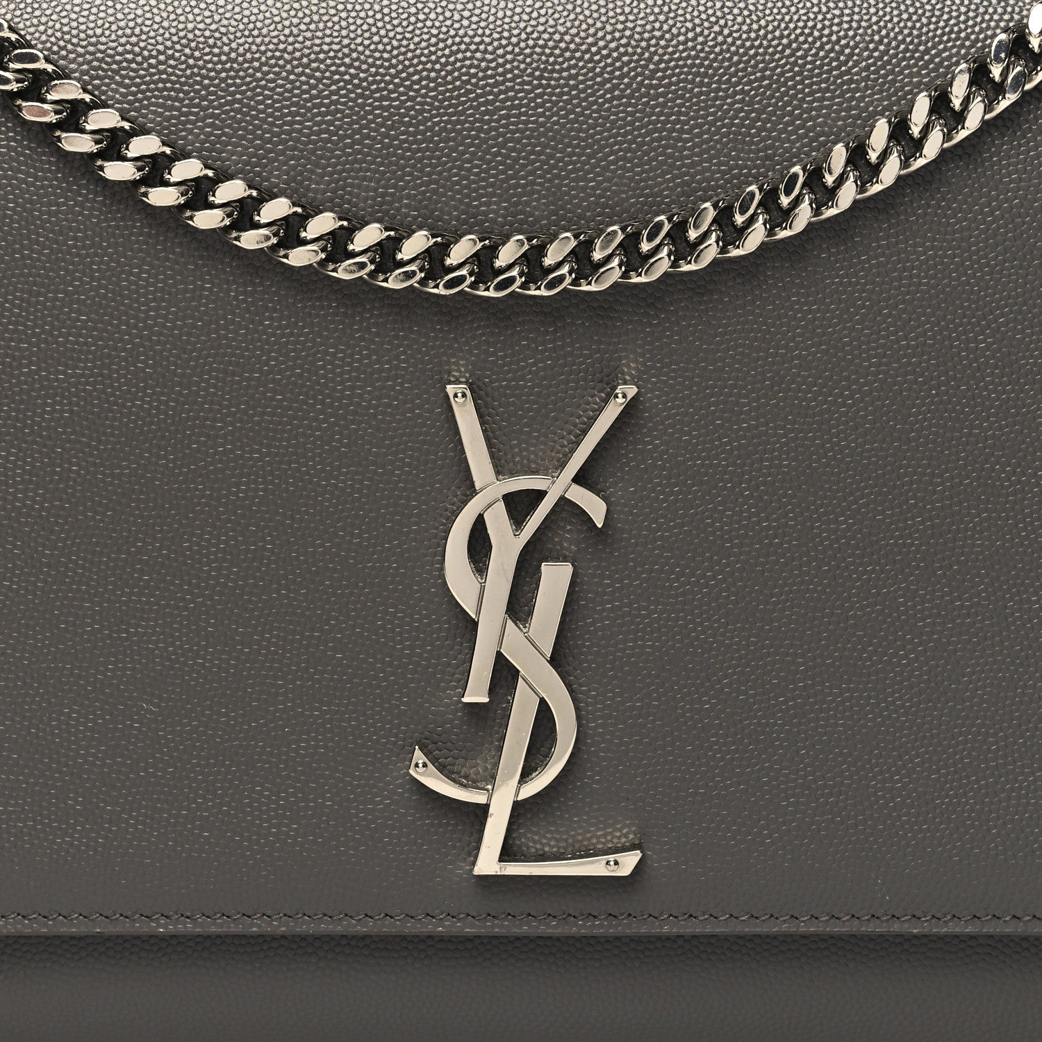 Saint Laurent Grain De Poudre Large Classic Monogram Kate Satchel Earth 7 of 11