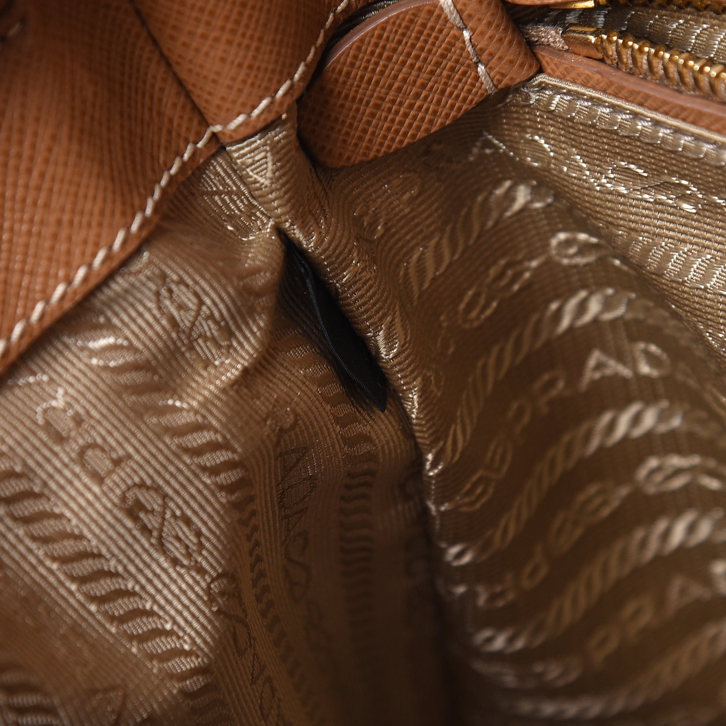 Saffiano Lux Medium Bi-Color Tote Caramel Mimosa
