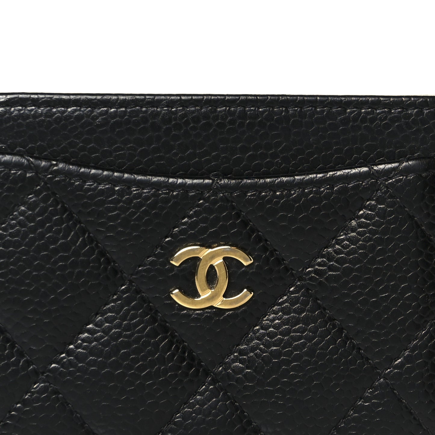 Caviar Quilted Card Holder Black