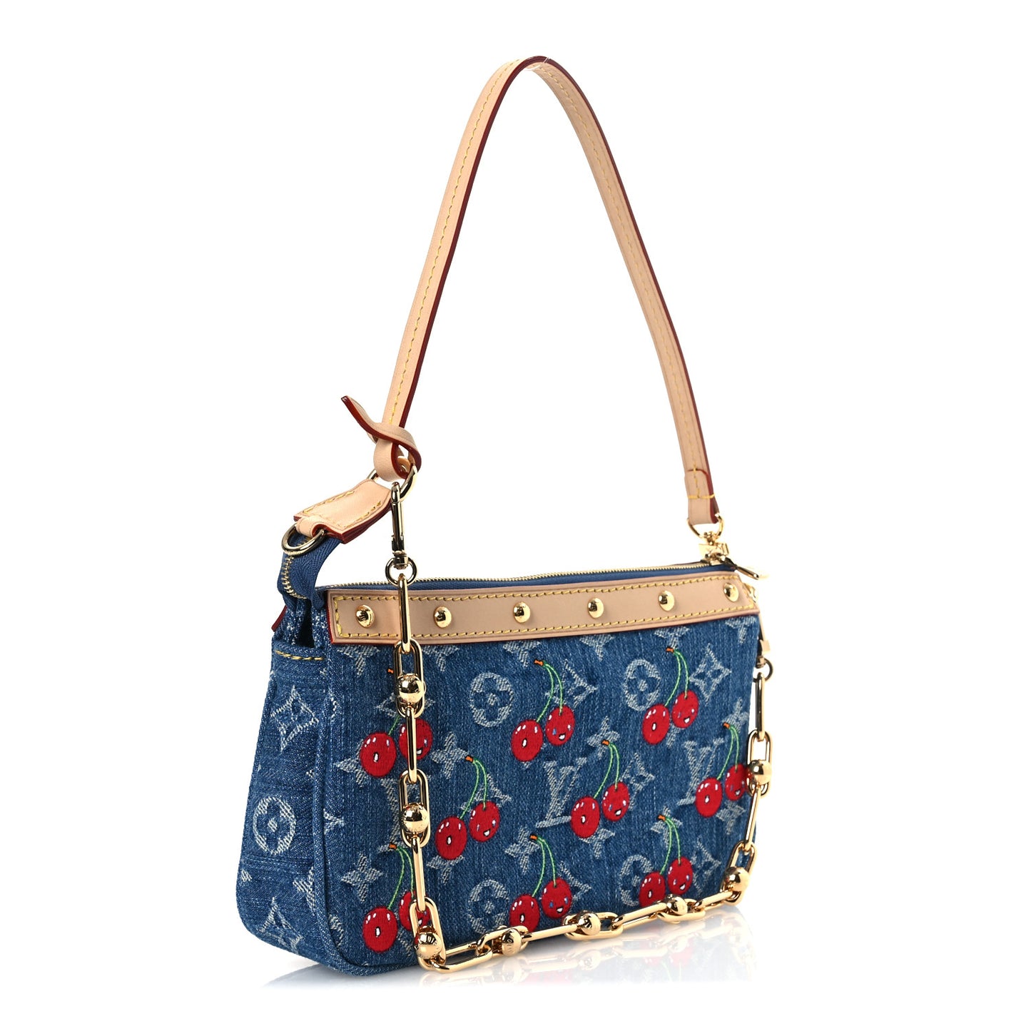 LV X TM Monogram Denim Cerises Pochette Accessories Blue