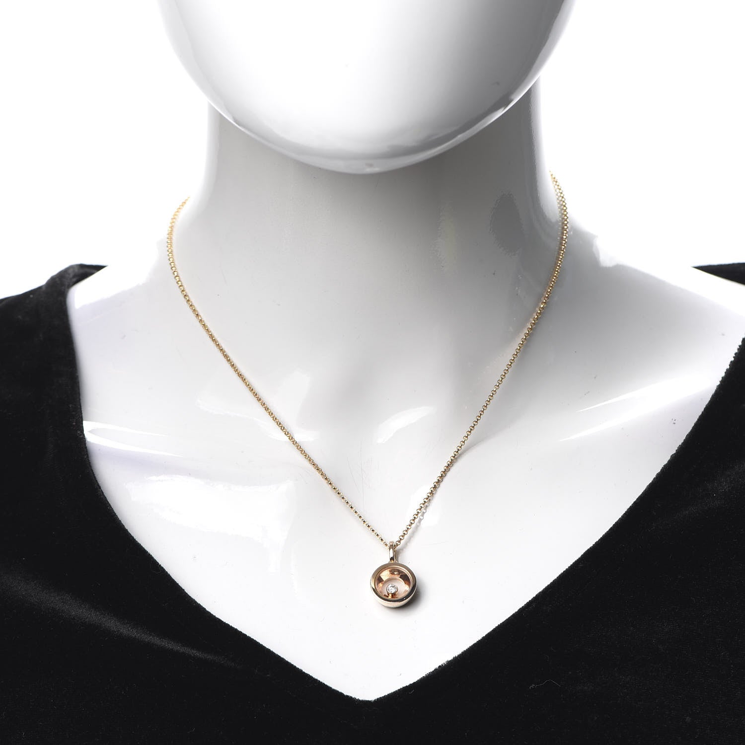 Chopard 18K Rose Gold Happy Diamonds Icons Round Pendant Necklace 2 of 7