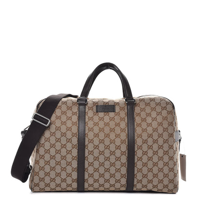 Gucci Monogram Dollar Calfskin Boston Duffle Bag Beige Ebony Testa di Moro Marrone Scuro 2 of 15