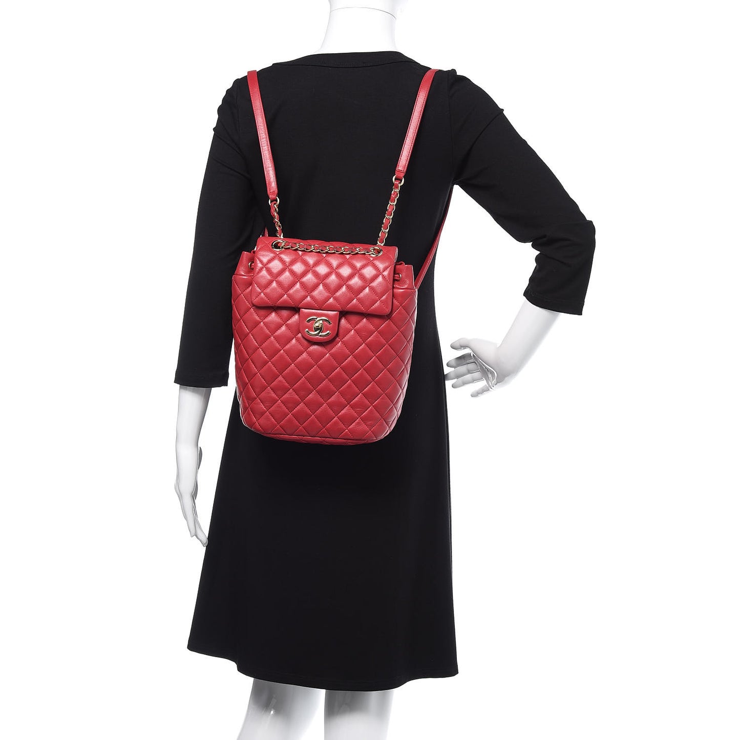 Lambskin Quilted Small Urban Spirit Backpack Red