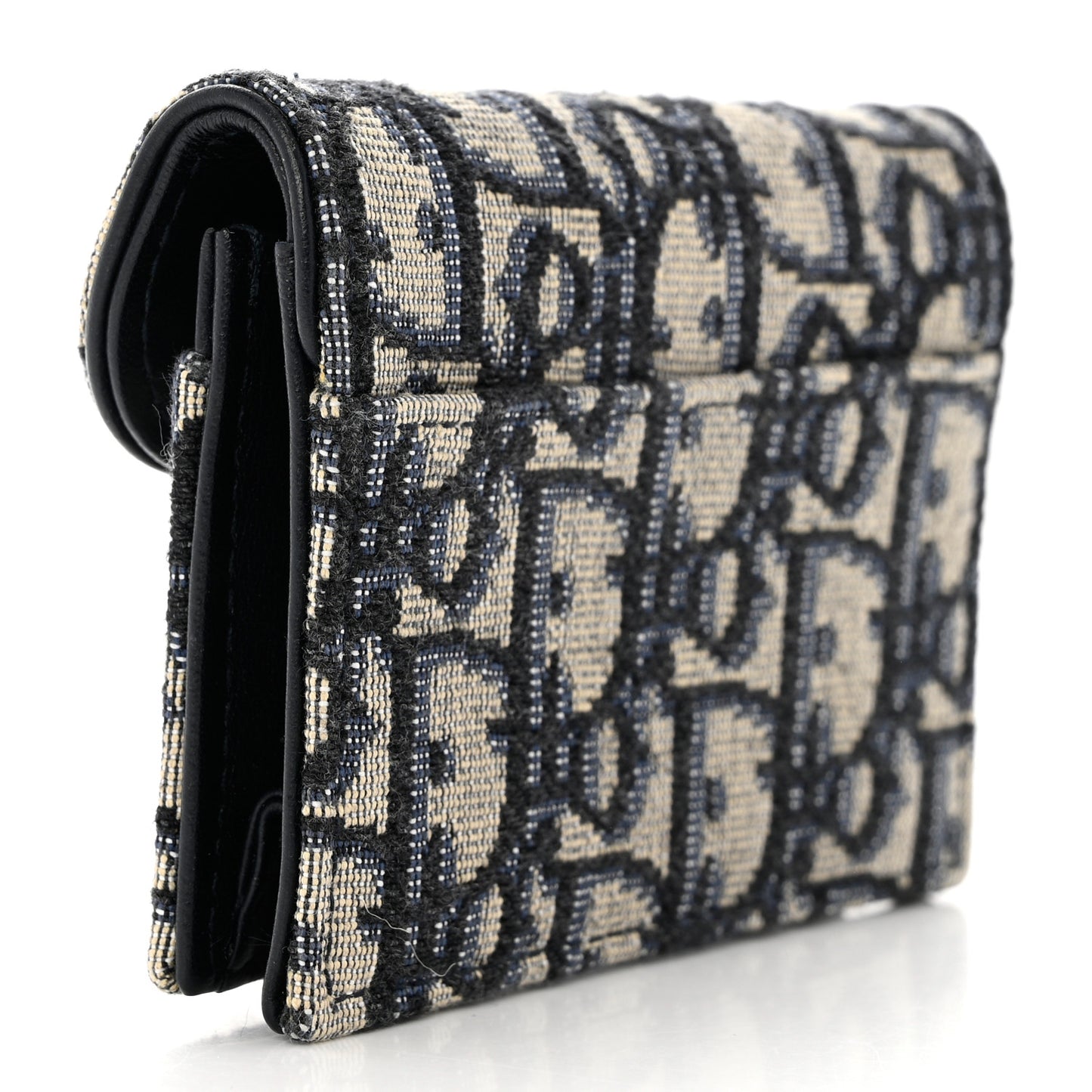 Oblique Saddle Card Holder Blue