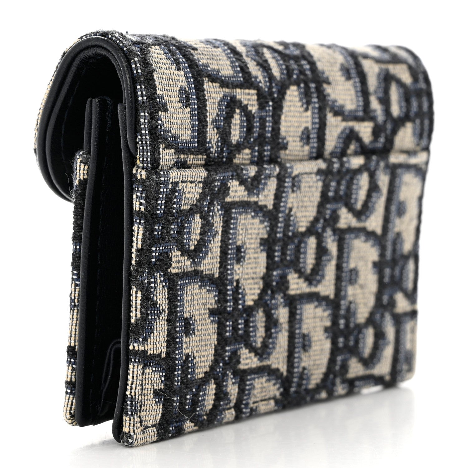 Christian Dior Oblique Saddle Card Holder Blue 3 of 9
