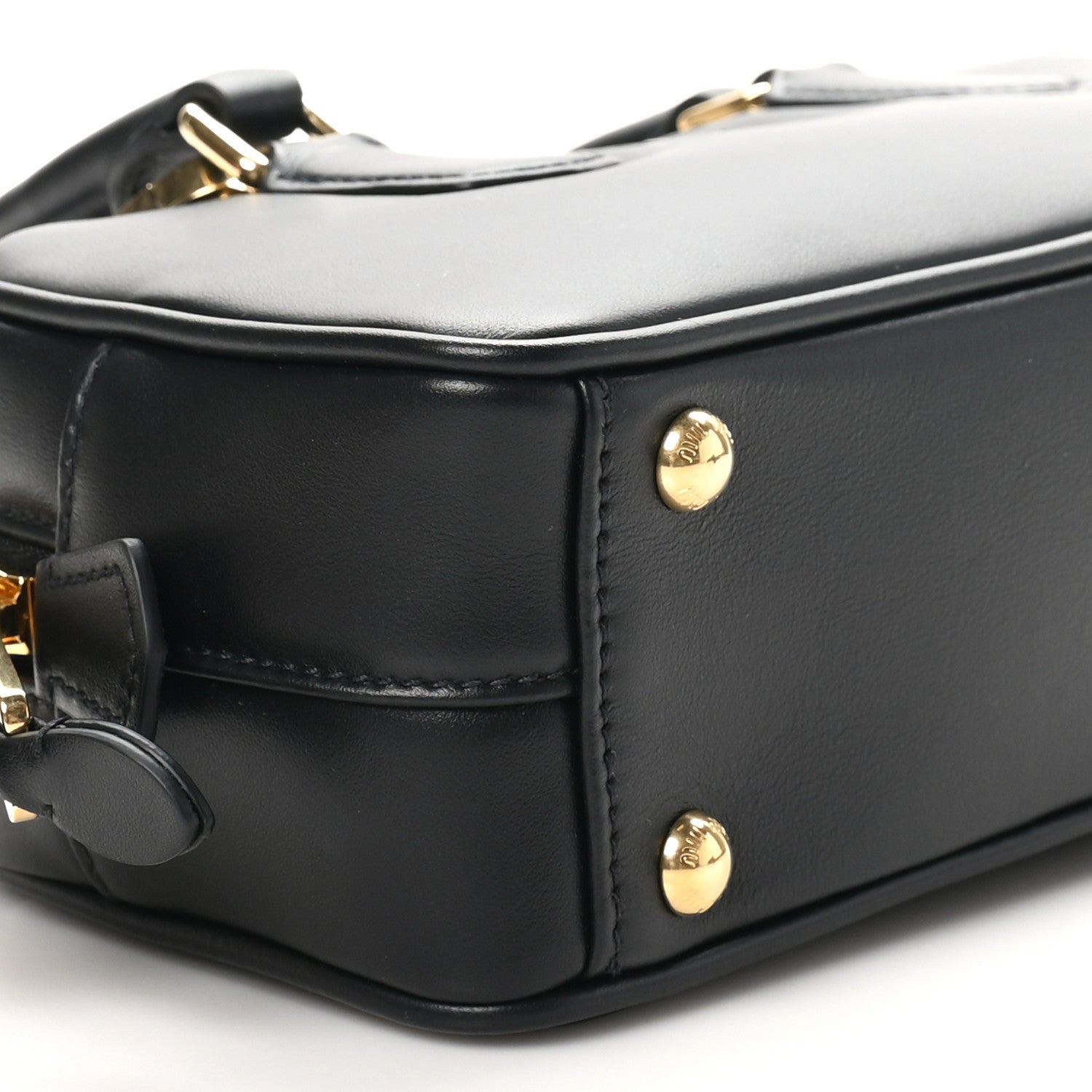 Miu Miu Calfskin Regular Arcadie Top Handle Bag Black 8 of 9