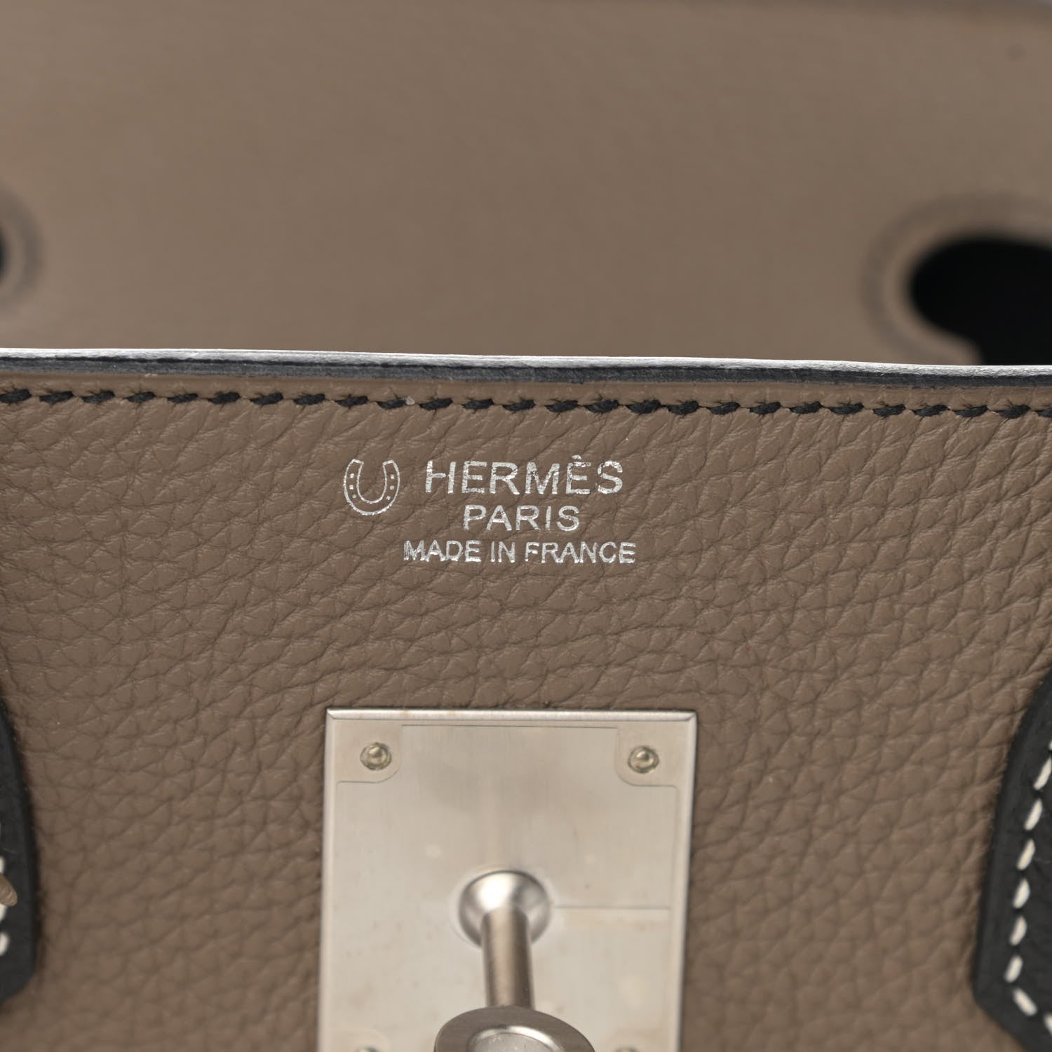 Hermes Togo Horseshoe Birkin 30 Black Etoupe 6 of 11
