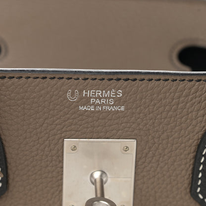 Hermes Togo Horseshoe Birkin 30 Black Etoupe 6 of 11
