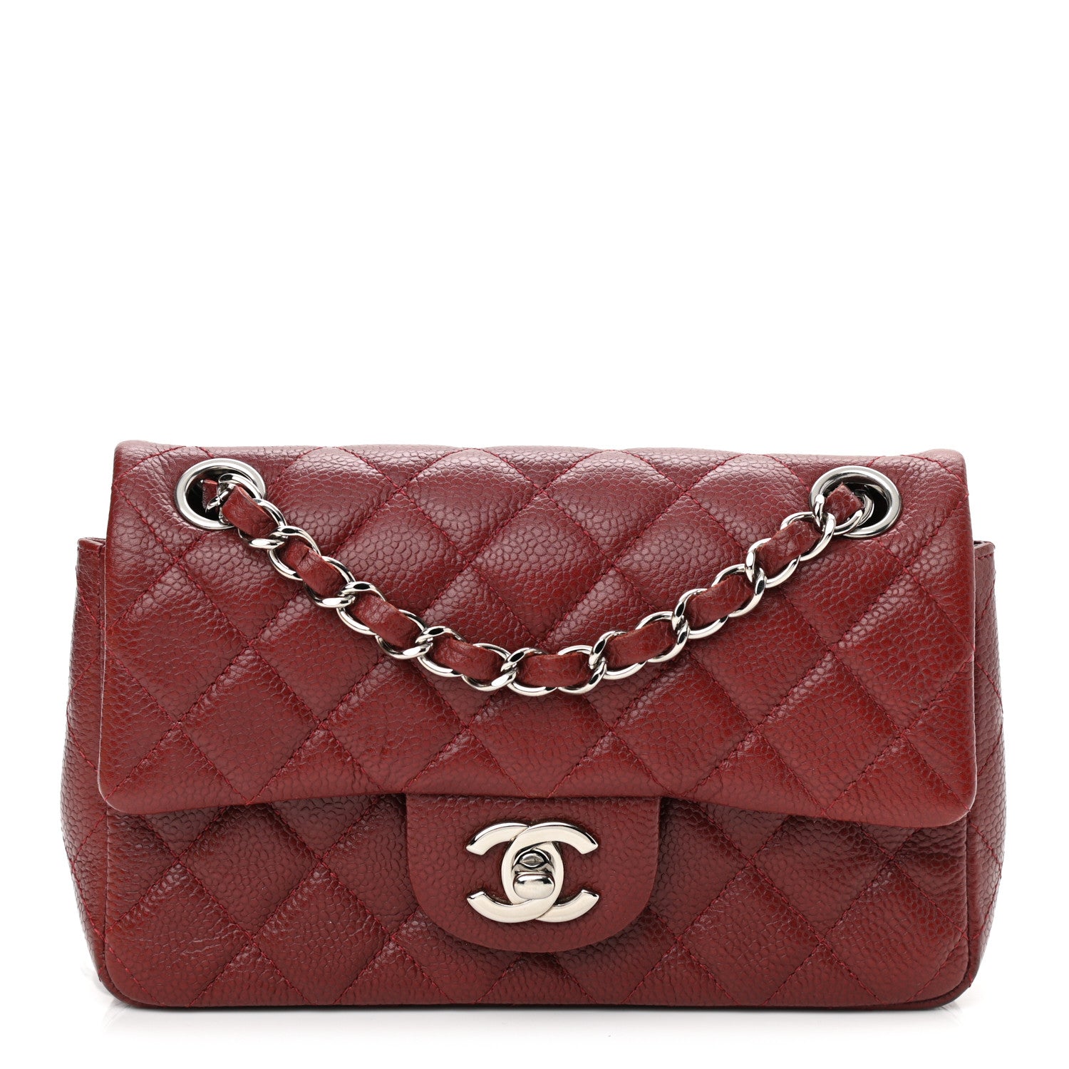 Chanel Caviar Quilted Mini Rectangular Flap Dark Red 1 of 10
