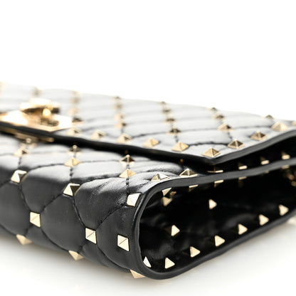 Valentino Garavani Nappa Rockstud Spike Wallet on Chain Black 9 of 10