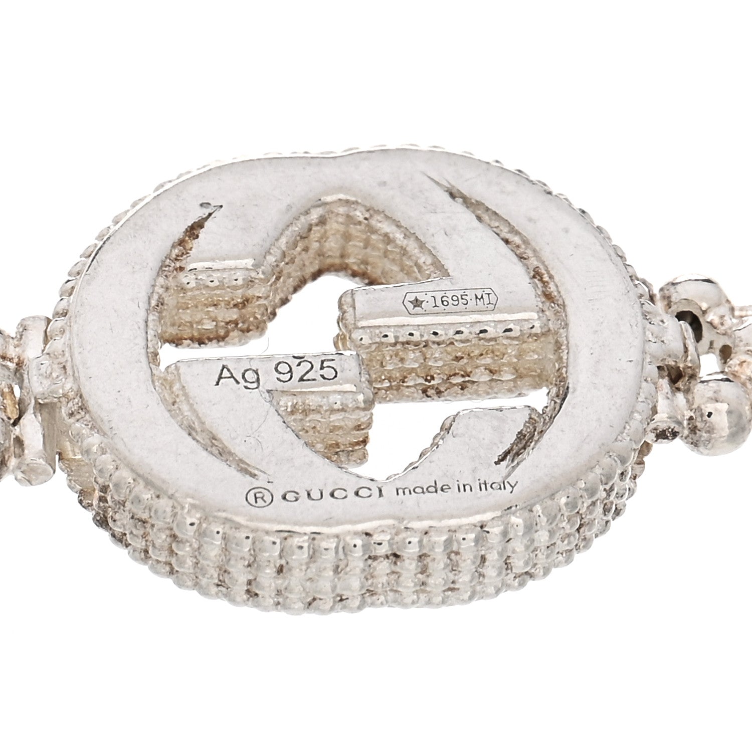 Gucci Sterling Silver Interlocking GG Beaded Flower Bracelet 3 of 3