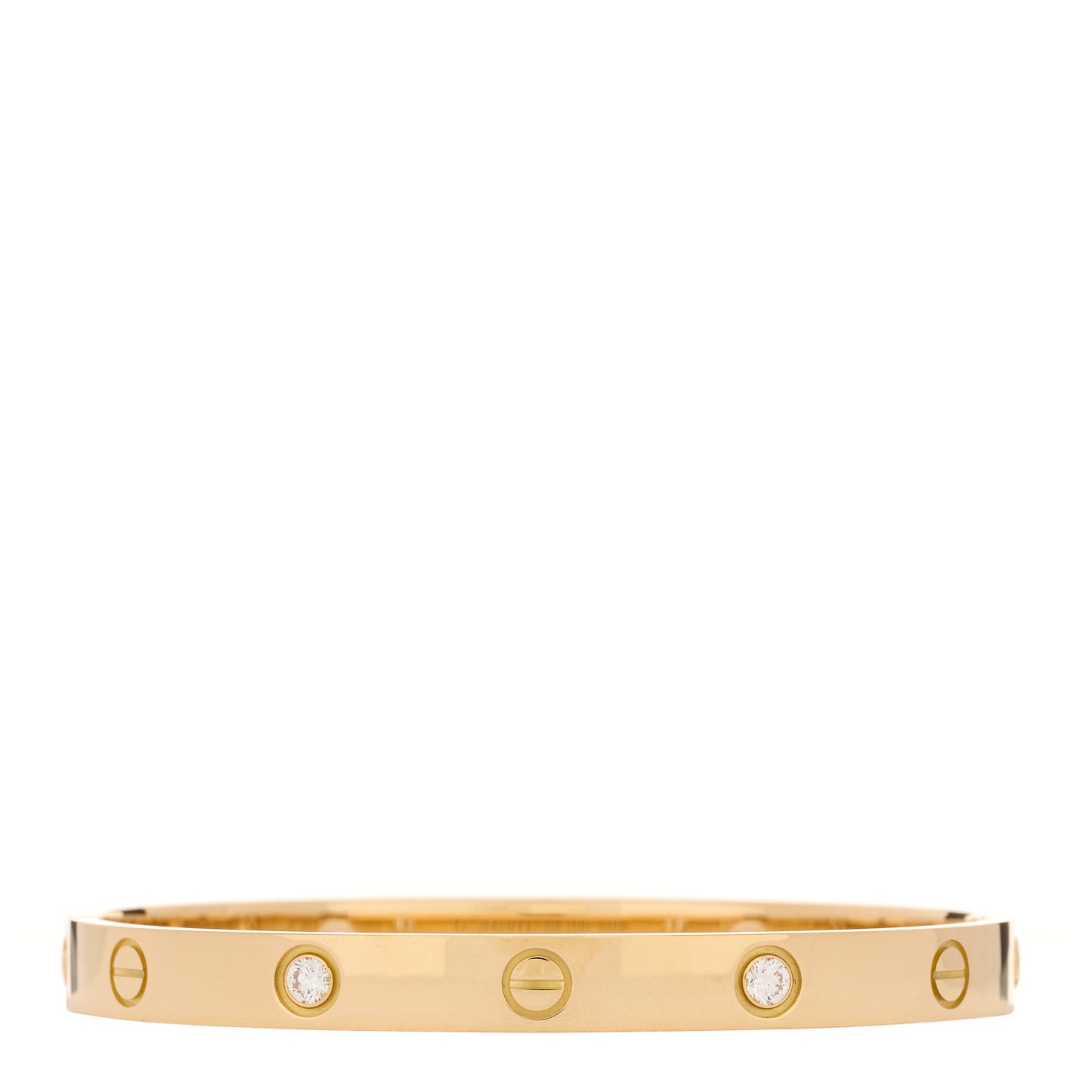 18K Yellow Gold 4 Diamond LOVE Bracelet 17