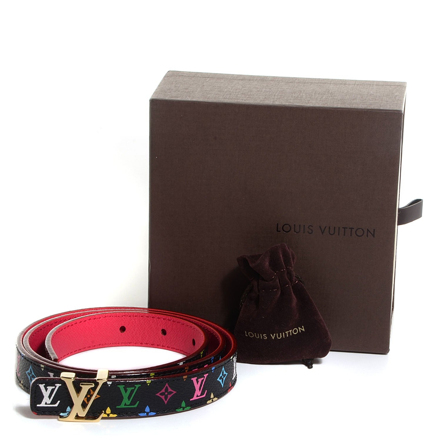Louis Vuitton Monogram Multicolor LV Initiales Belt 80 32 Noir Grenade 3 of 7