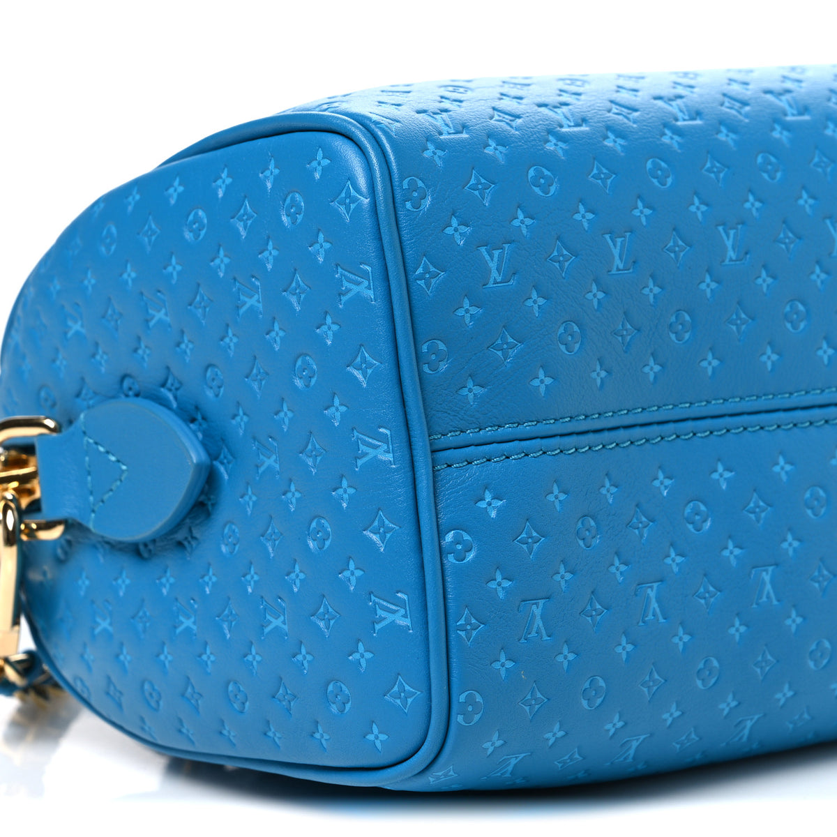 Calfskin Nanogram Embossed Speedy Bandouliere 20 Blue
