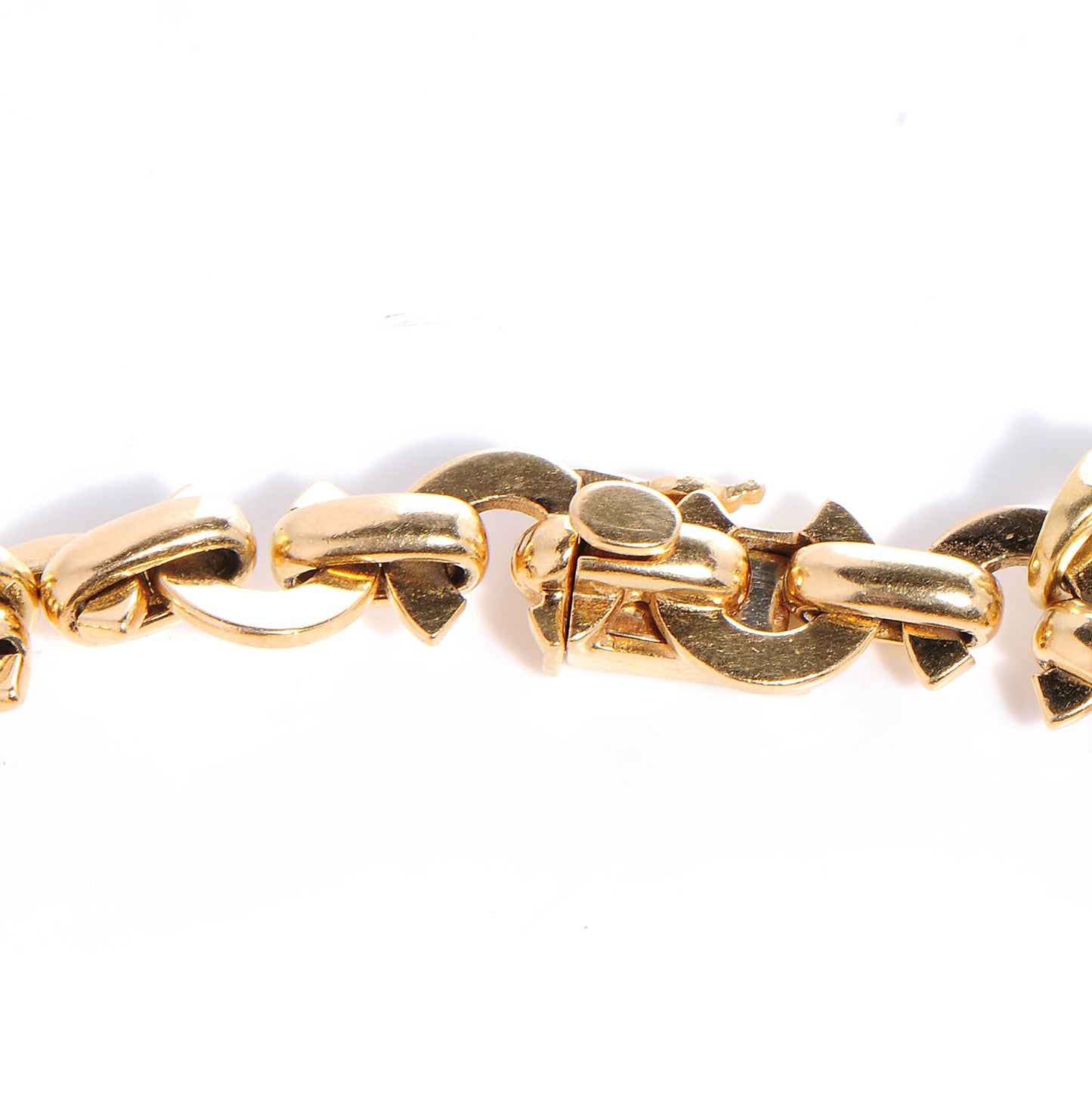 18k Yellow Gold Diamond Interlocking Charm Bracelet