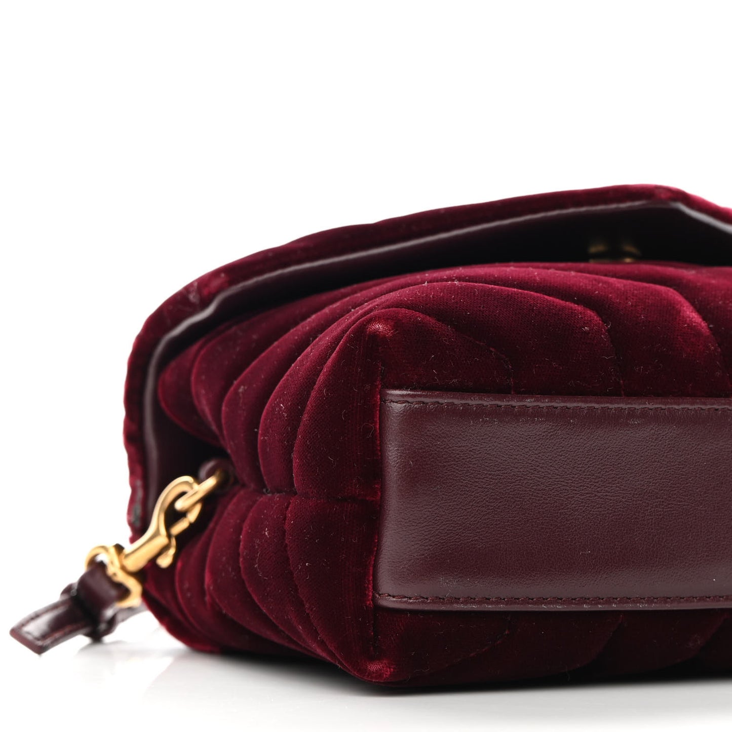 Velvet Y Quilted Monogram Toy Loulou Crossbody Bag French Burgundy