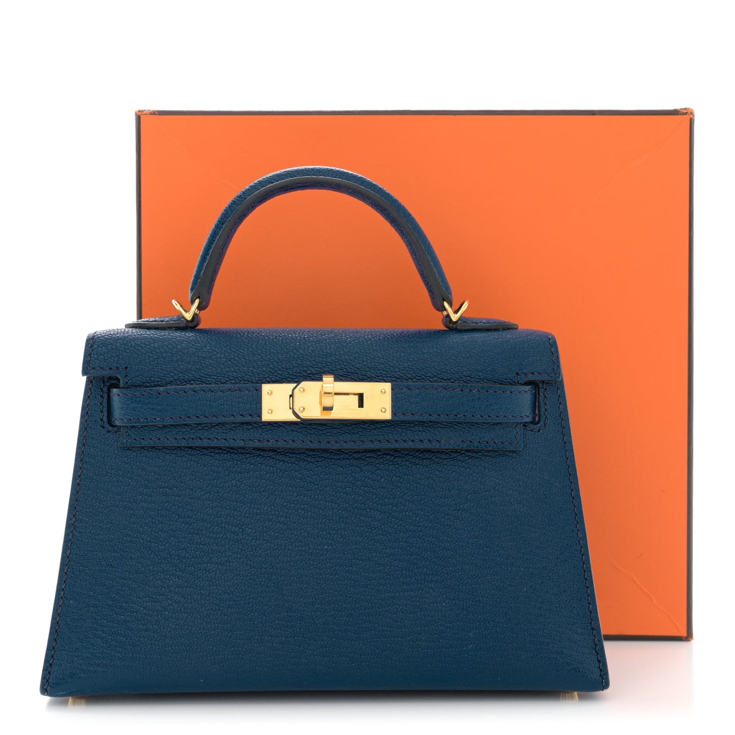 Chevre Mysore Mini Kelly Sellier 20 Bleu Saphir