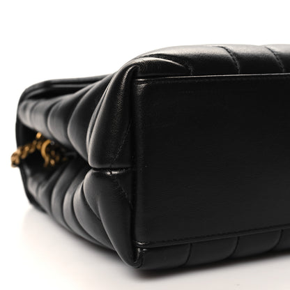 Saint Laurent Calfskin Y Quilted Monogram Small Loulou Chain Satchel Black 9 of 11