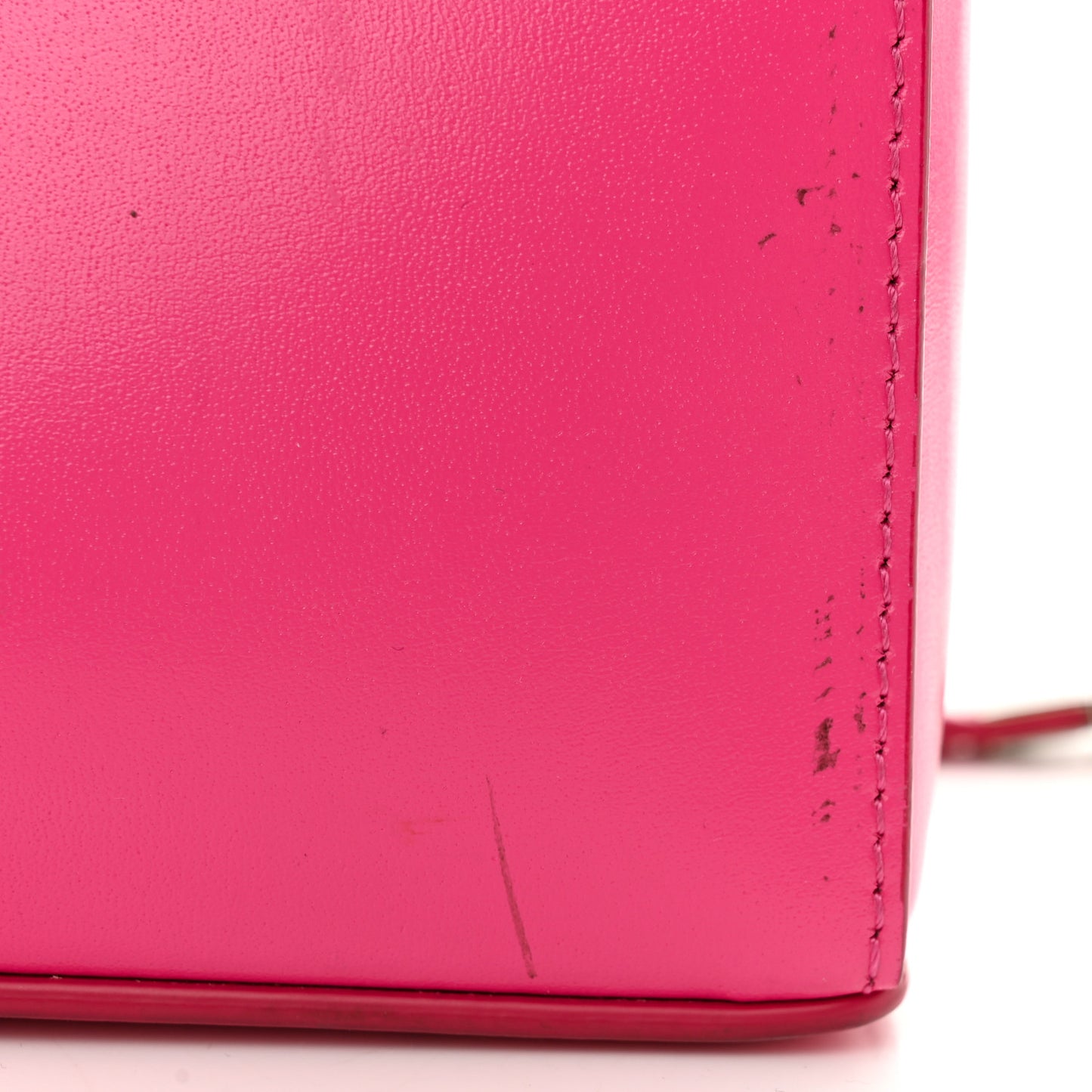 Box Calfskin Mini Cut Out Shoulder Bag Neon Pink