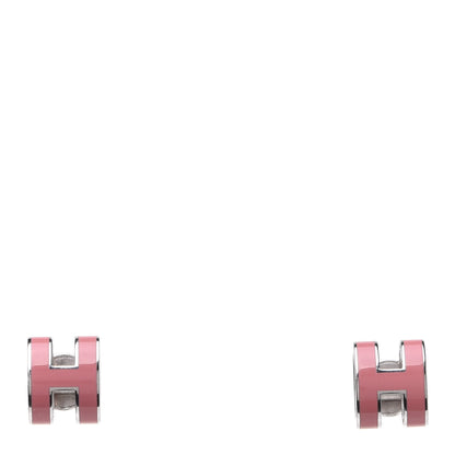 Hermes Palladium Lacquered Pop H Earrings Sugar Pink 1 of 6