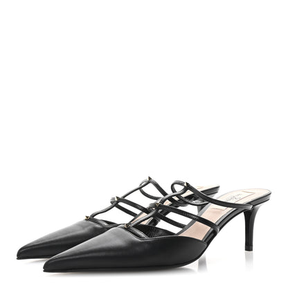 Valentino Garavani Calfskin Rockstud 60mm Wispy Mules 35 Black 4 of 9