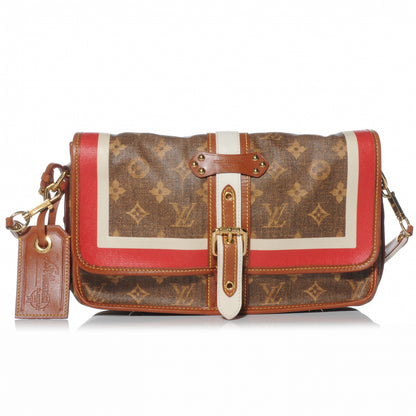 Louis Vuitton Monogram Tisse Rayures Clutch Red 1 of 7