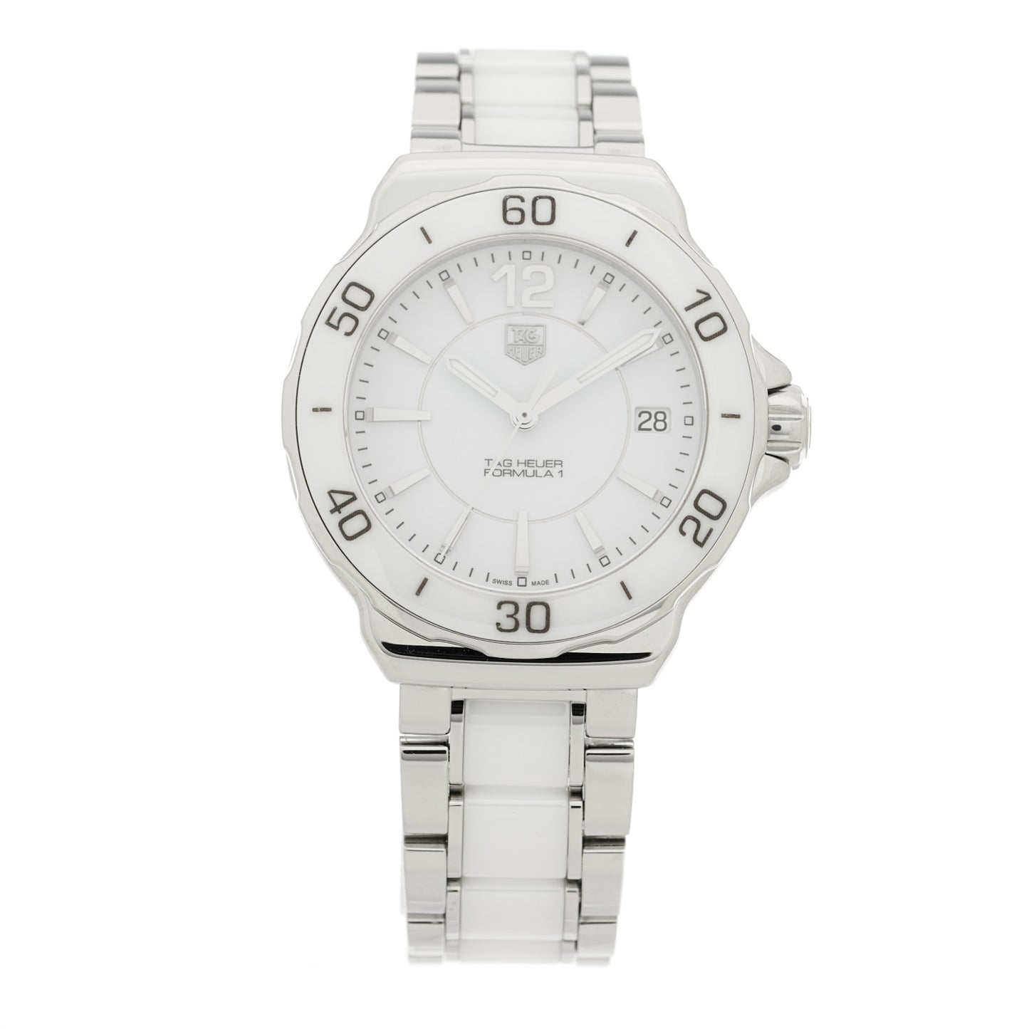 Stainless Steel Ceramic 34mm Formula 1 Lady Quartz Watch White WAH1211