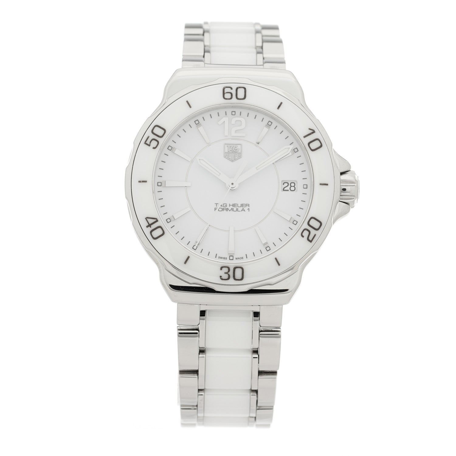 Tag Heuer Stainless Steel Ceramic 34mm Formula 1 Lady Quartz Watch White WAH1211 1 of 4