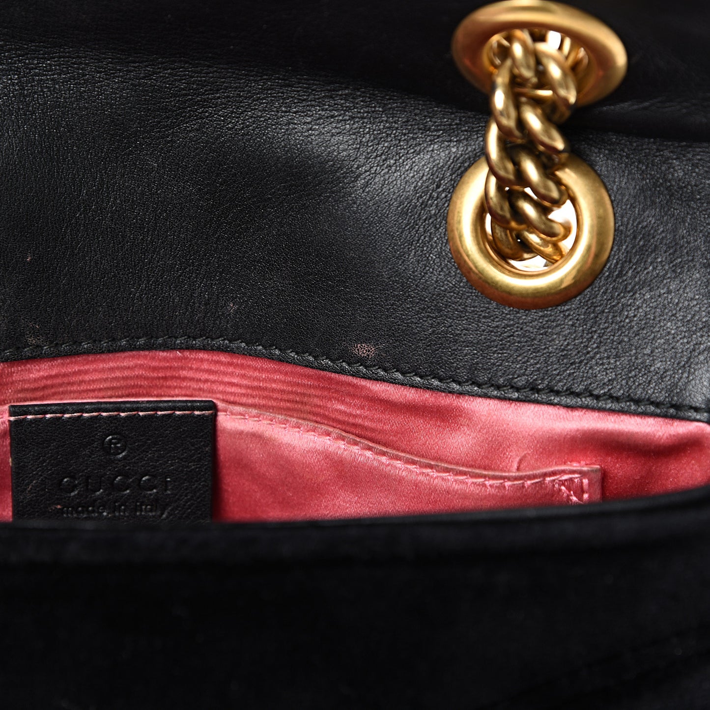 Velvet Matelasse Mini GG Marmont Shoulder Bag Black