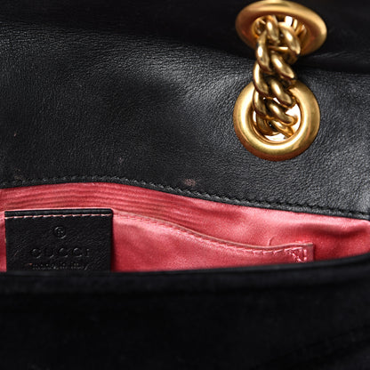 Gucci Velvet Matelasse Mini GG Marmont Shoulder Bag Black 14 of 22