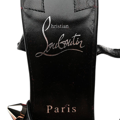 Christian Louboutin Calfskin Spikita Slingback 100 Stiletto Pumps 38.5 Black Silver 6 of 7