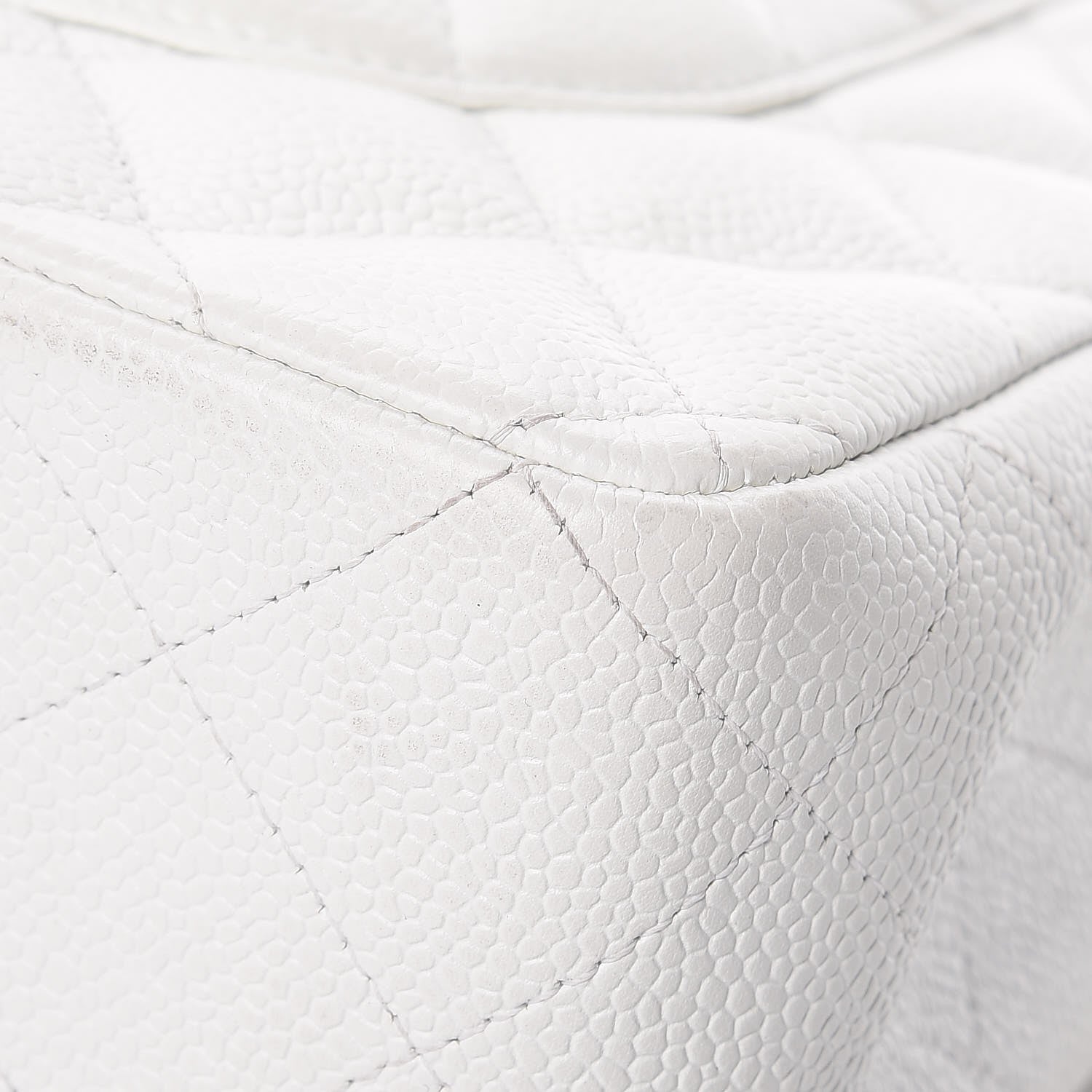 Chanel Caviar Quilted Jumbo Double Flap White 15 of 16