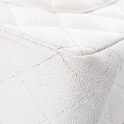 Chanel Caviar Quilted Jumbo Double Flap White 15 of 16