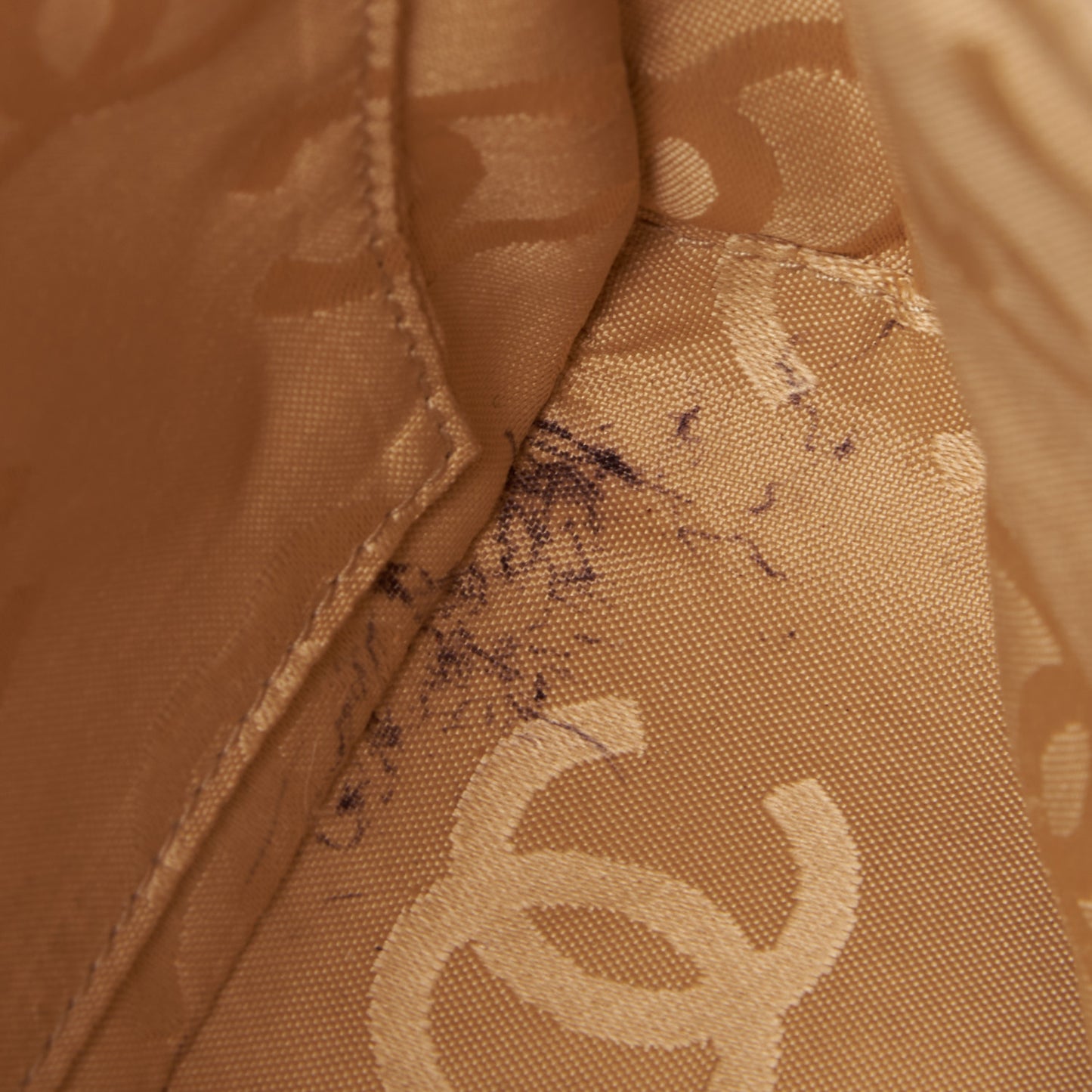 Lambskin Chevron Quilted Camera Case Beige