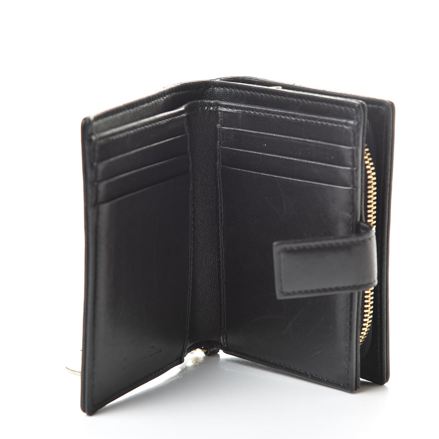 Lambskin Cannage Medium Lady Dior Eden Wallet Black
