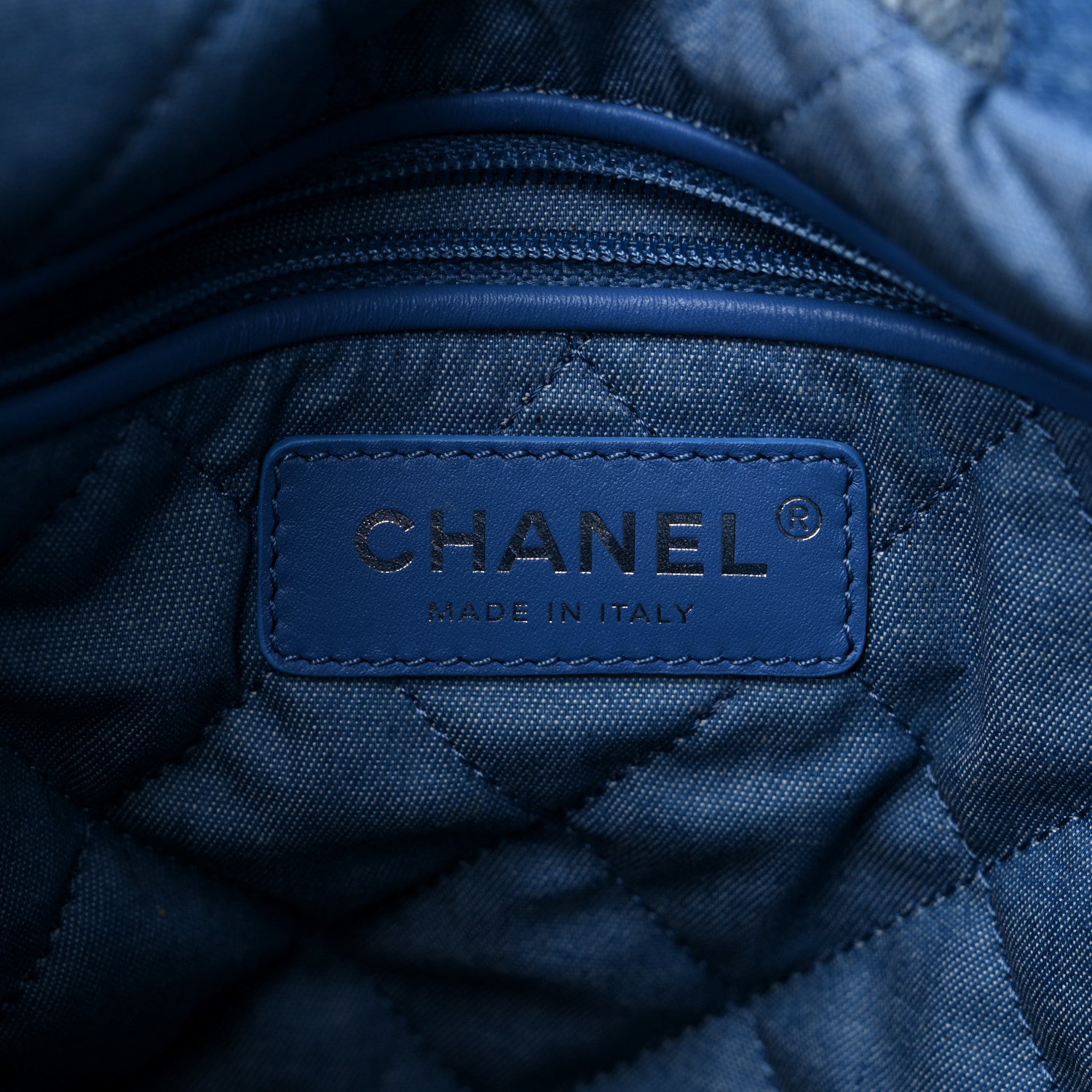 Chanel Denim Quilted Chanel 22 Backpack Blue 6 of 9