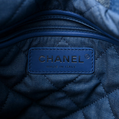 Chanel Denim Quilted Chanel 22 Backpack Blue 6 of 9