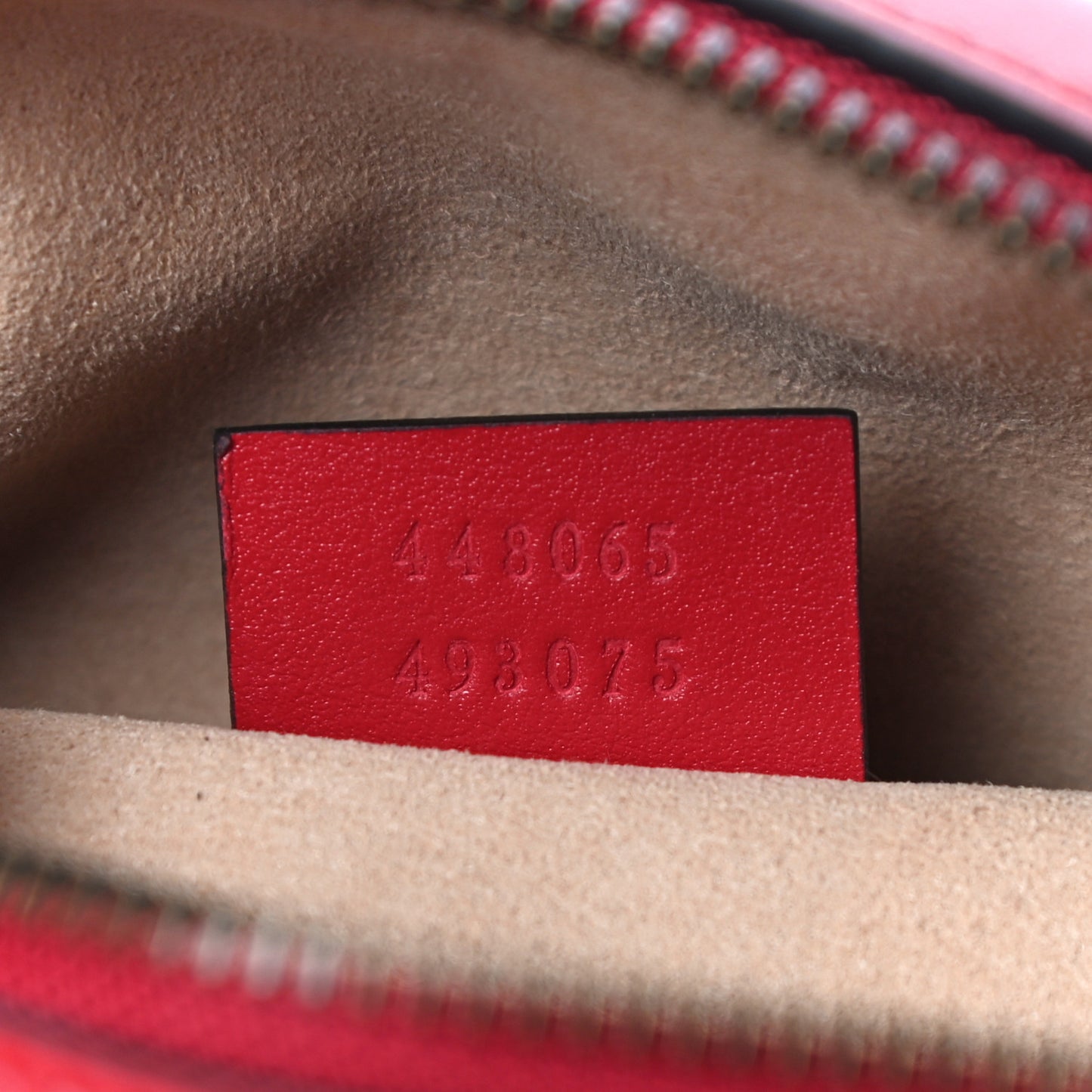 Calfskin Matelasse Mini GG Marmont Chain Shoulder Bag Hibiscus Red