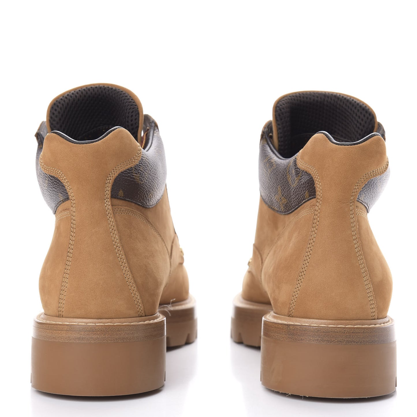 Nubuck Calfskin Monogram Oberkampf Ankle Boots 7.5 Beige