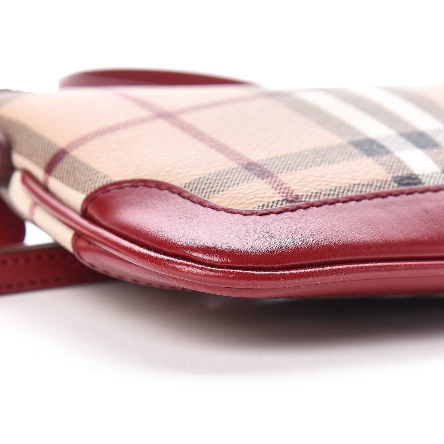 Haymarket Check Small Peyton Crossbody Clutch Bag Military Red